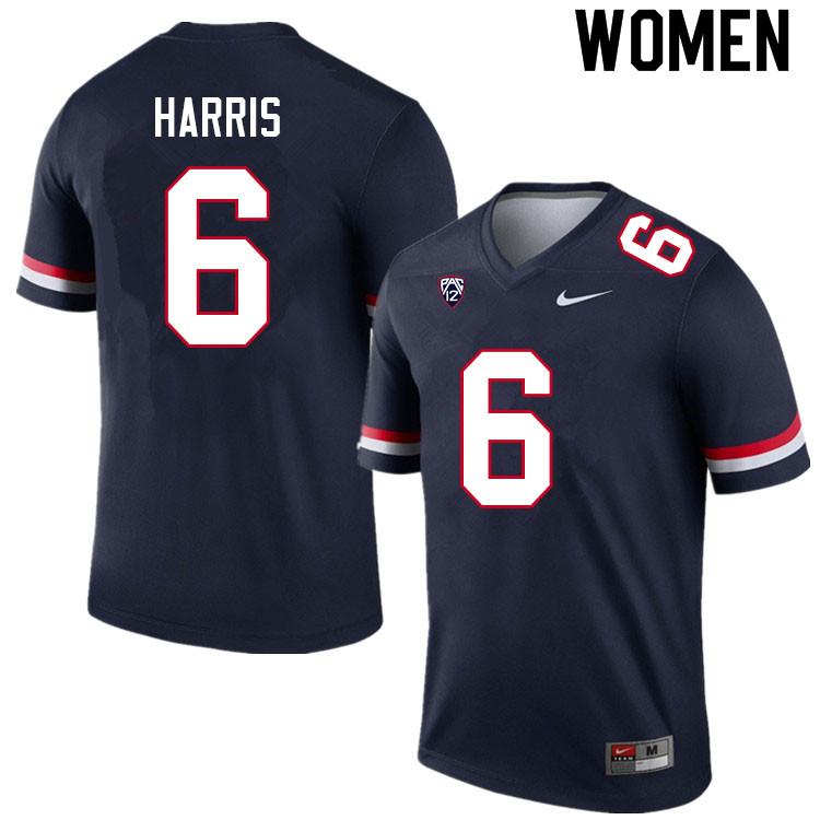 Women #6 Jason Harris Arizona Wildcats College Football Jerseys Sale-Navy - Click Image to Close